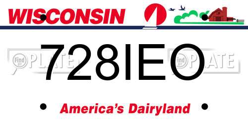 728IEO Wisconsin License Plate