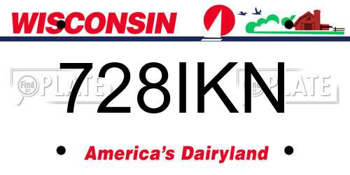 728IKN Wisconsin License Plate