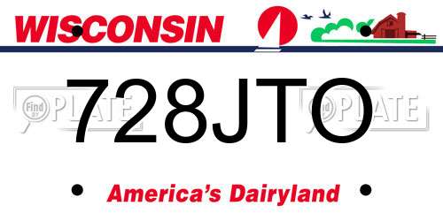 728JTO Wisconsin License Plate