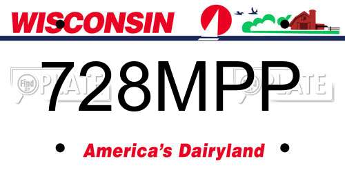 728MPP Wisconsin License Plate