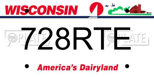 728RTE Wisconsin License Plate