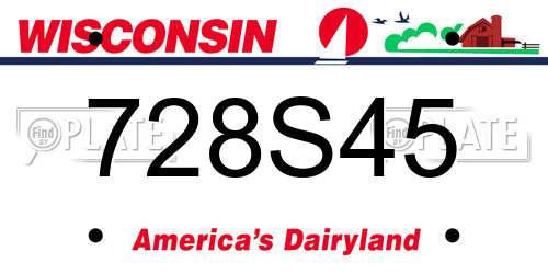 728S45 Wisconsin License Plate
