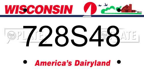 728S48 Wisconsin License Plate