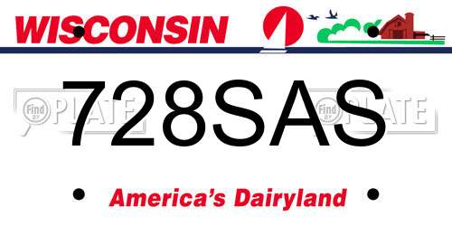 728SAS Wisconsin License Plate
