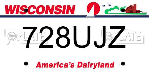 728UJZ Wisconsin License Plate