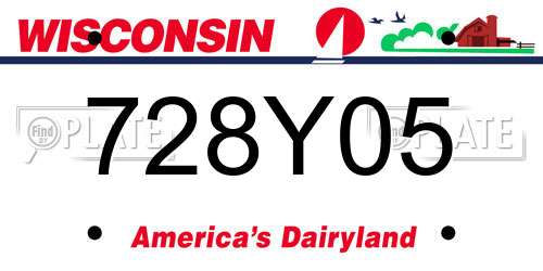 728Y05 Wisconsin License Plate