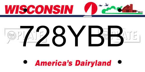 728YBB Wisconsin License Plate