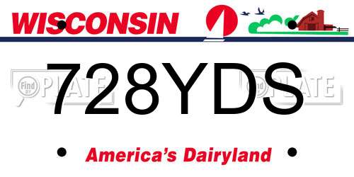 728YDS Wisconsin License Plate