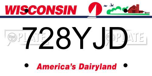 728YJD Wisconsin License Plate