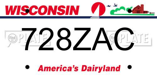 728ZAC Wisconsin License Plate