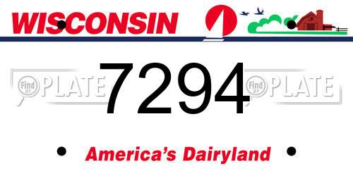 7294 Wisconsin License Plate