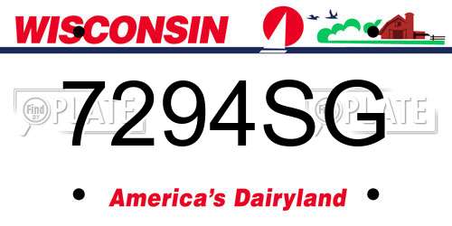 7294SG Wisconsin License Plate
