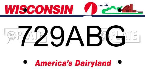 729ABG Wisconsin License Plate