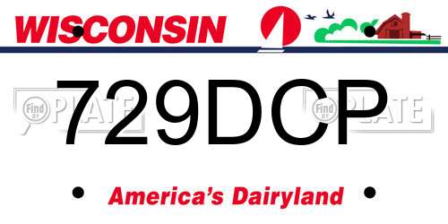 729DCP Wisconsin License Plate