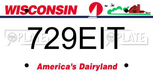 729EIT Wisconsin License Plate