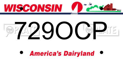 729OCP Wisconsin License Plate