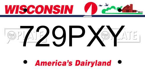 729PXY Wisconsin License Plate