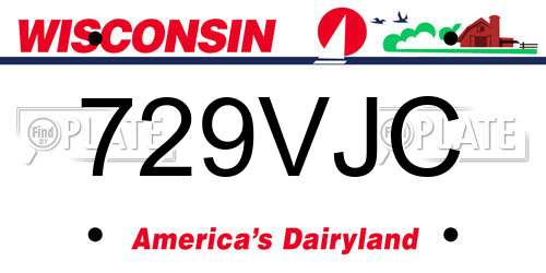 729VJC Wisconsin License Plate