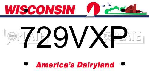 729VXP Wisconsin License Plate