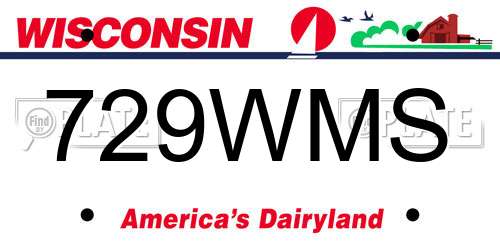 729WMS Wisconsin License Plate