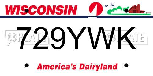 729YWK Wisconsin License Plate