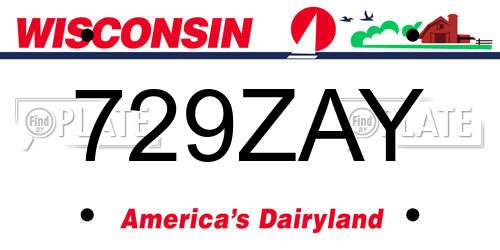 729ZAY Wisconsin License Plate