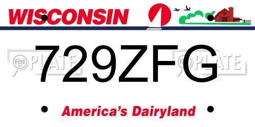 729ZFG Wisconsin License Plate