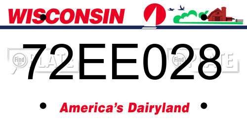 72EE028 Wisconsin License Plate