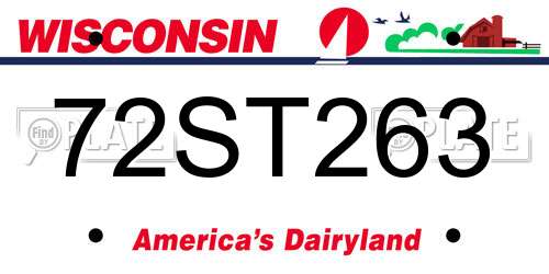 72ST263 Wisconsin License Plate