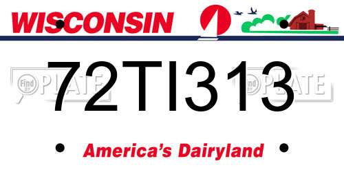 72TI313 Wisconsin License Plate