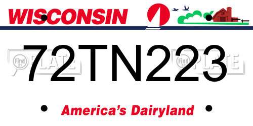 72TN223 Wisconsin License Plate