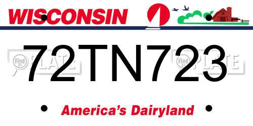 72TN723 Wisconsin License Plate