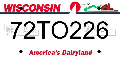 72TO226 Wisconsin License Plate