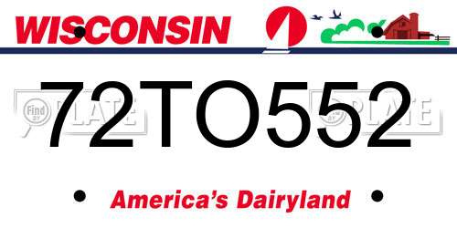 72TO552 Wisconsin License Plate
