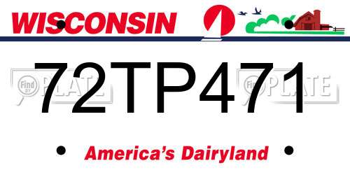72TP471 Wisconsin License Plate
