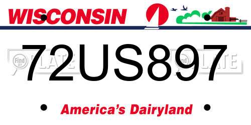 72US897 Wisconsin License Plate