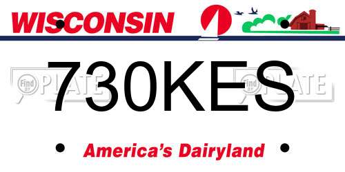 730KES Wisconsin License Plate