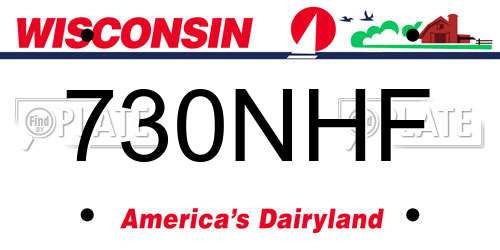 730NHF Wisconsin License Plate
