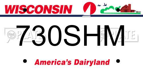 730SHM Wisconsin License Plate