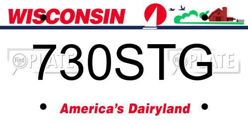730STG Wisconsin License Plate