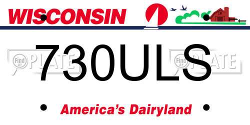 730ULS Wisconsin License Plate