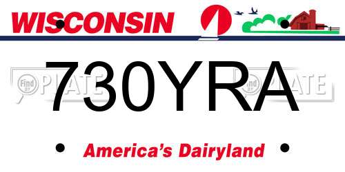 730YRA Wisconsin License Plate
