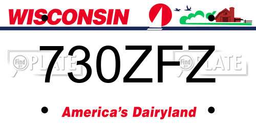 730ZFZ Wisconsin License Plate