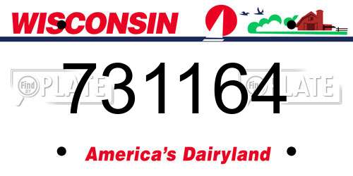 731164 Wisconsin License Plate