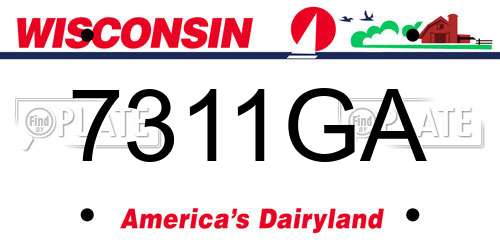 7311GA Wisconsin License Plate