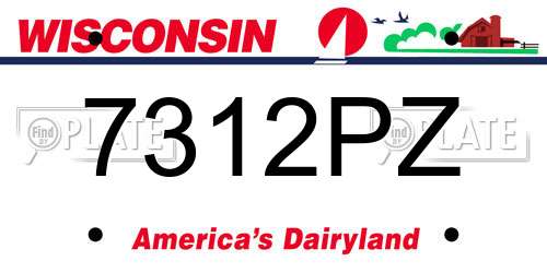 7312PZ Wisconsin License Plate