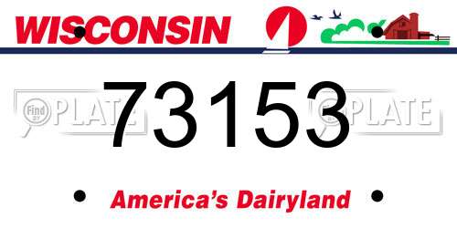 73153 Wisconsin License Plate