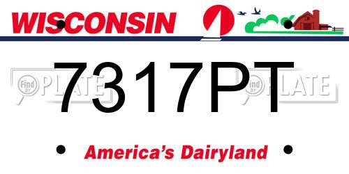 7317PT Wisconsin License Plate