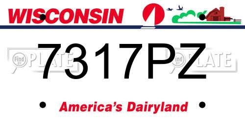 7317PZ Wisconsin License Plate