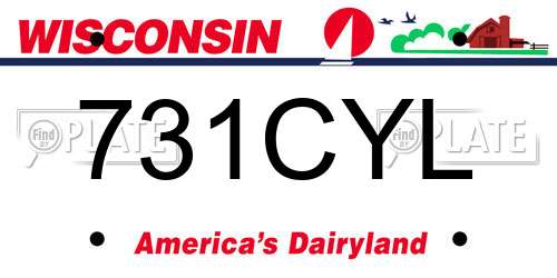 731CYL Wisconsin License Plate